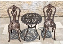 3-Piece Cast Aluminum Outdoor Bistro Set – Vintage Bronze Finish